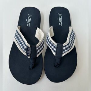 J. Crew Factory gingham flip flops size 5